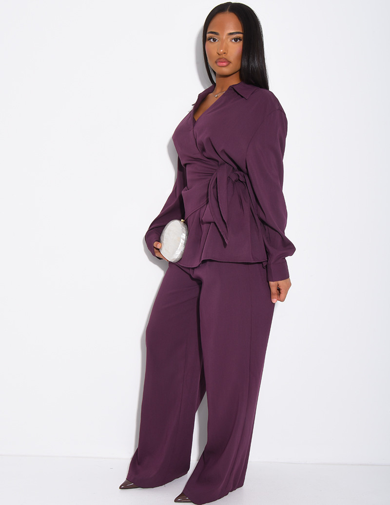 Ensemble blouse à nouer et...