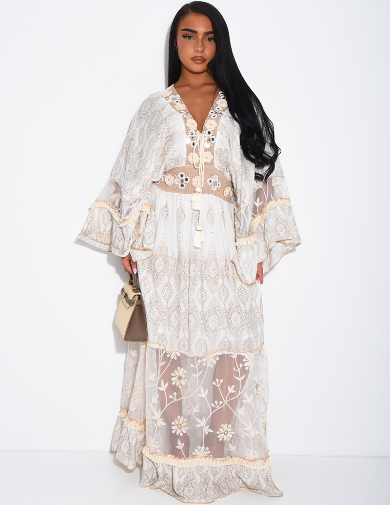 Long bohemian dress with...