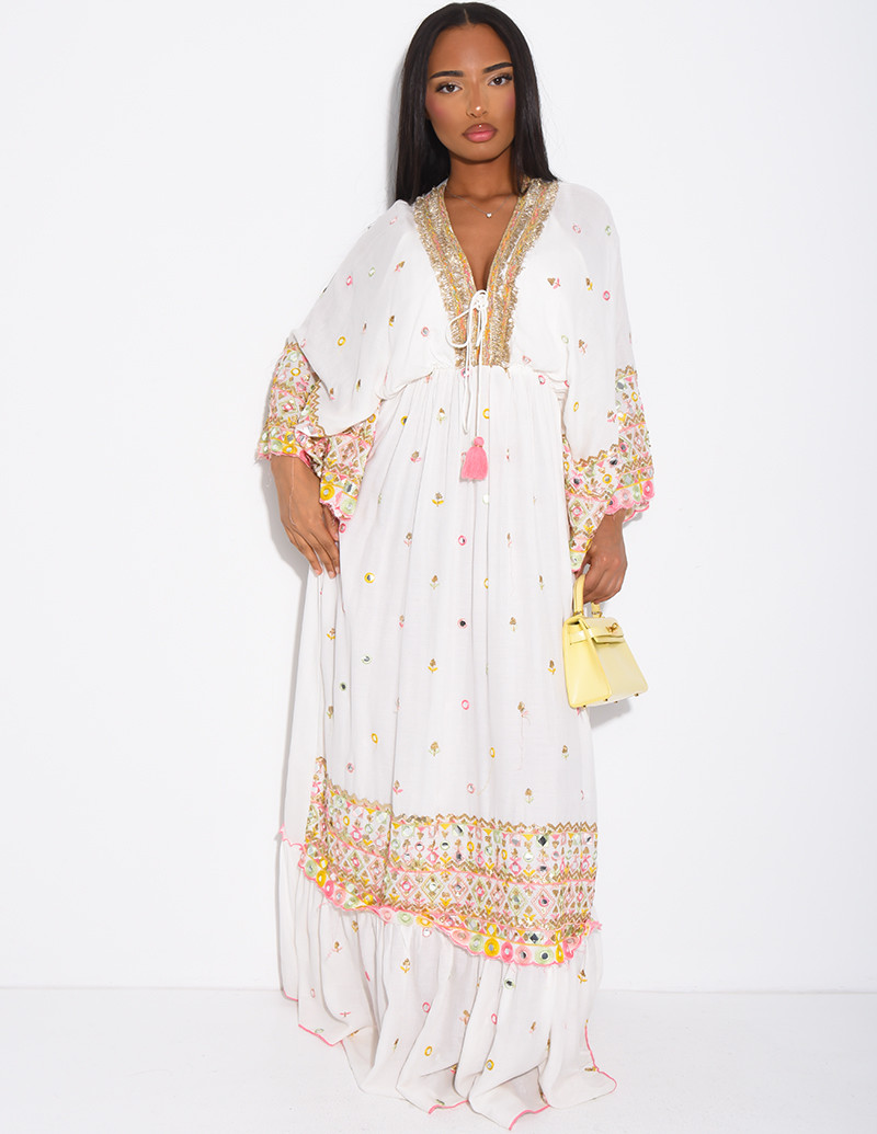 Long bohemian dress with...