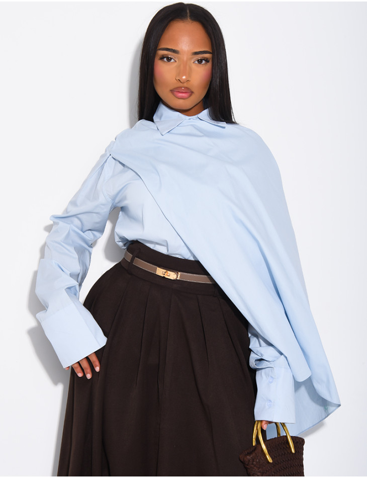 Baumwollhemd mit Cape