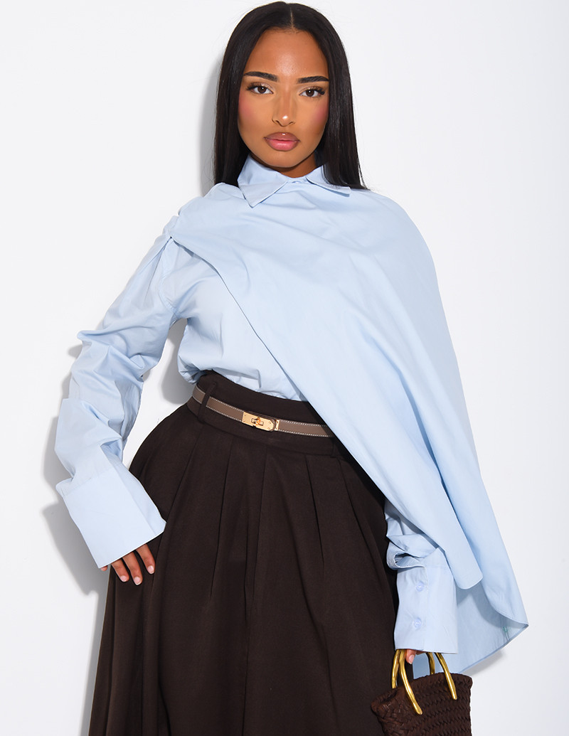 Cotton shirt with cape