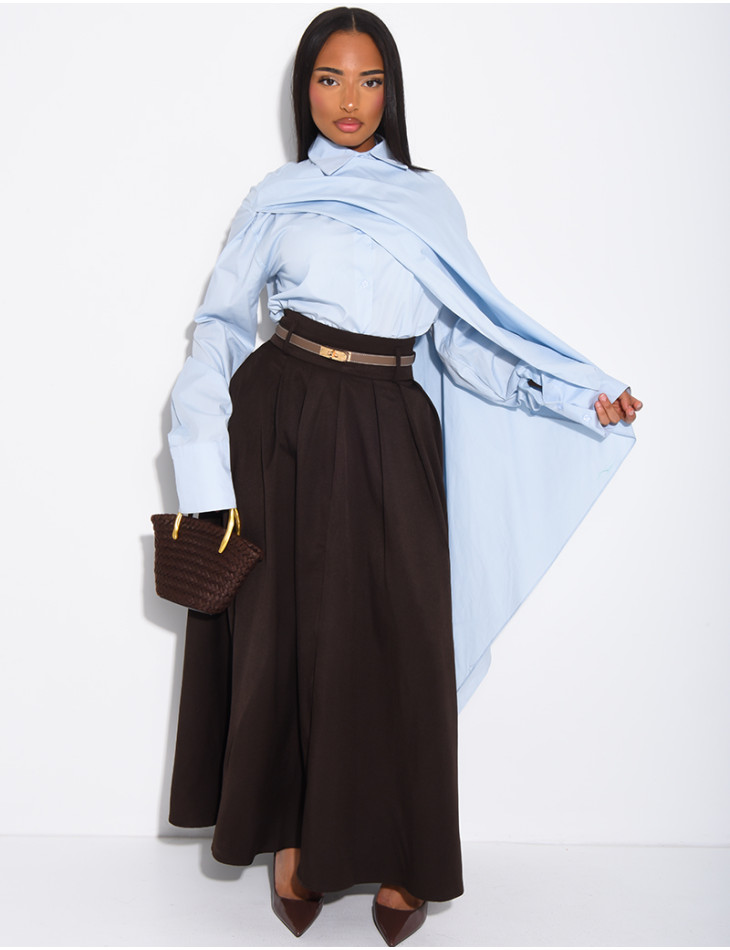 Baumwollhemd mit Cape