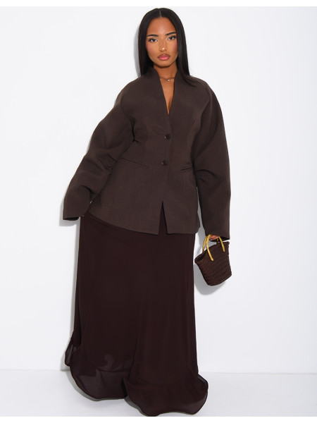 Halblanger, taillierter Blazer mit Ballonärmeln