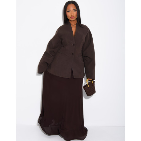 Halblanger, taillierter Blazer mit Ballonärmeln