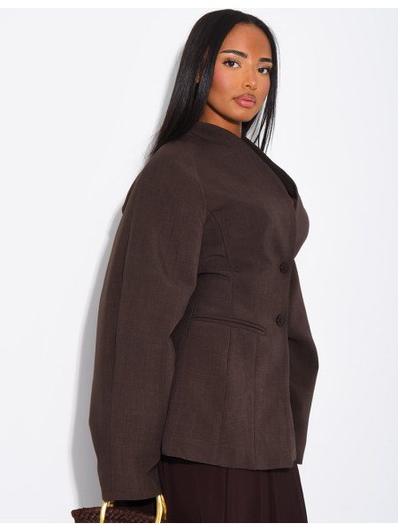 Halblanger, taillierter Blazer mit Ballonärmeln