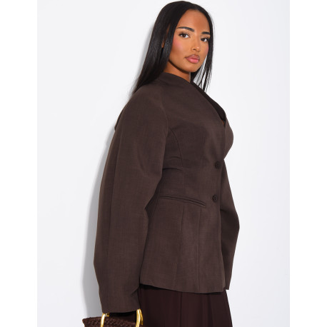 Halblanger, taillierter Blazer mit Ballonärmeln