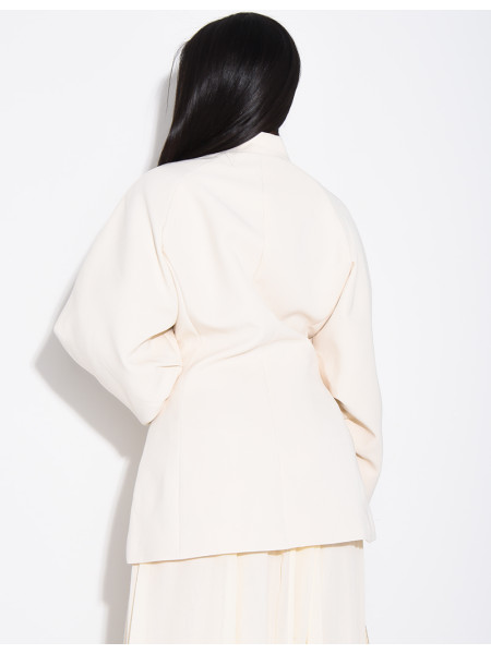 Blazer mi-long cintré à manches ballon