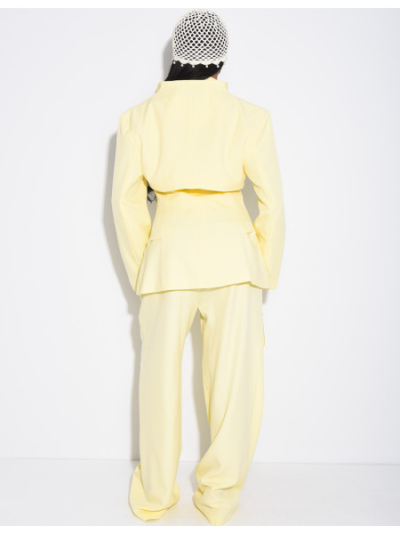 3-piece set: bolero, sleeveless blazer, and high-waisted pants