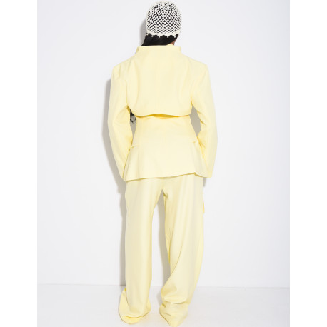 3-piece set: bolero, sleeveless blazer, and high-waisted pants