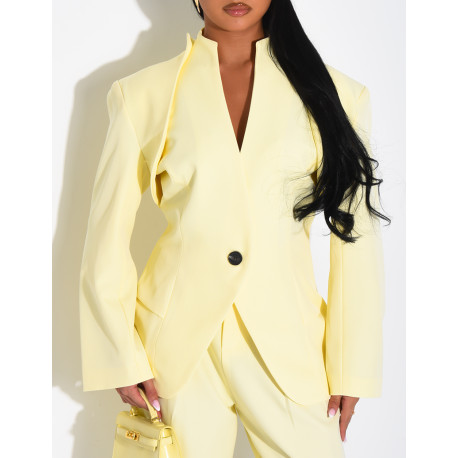 3-piece set: bolero, sleeveless blazer, and high-waisted pants
