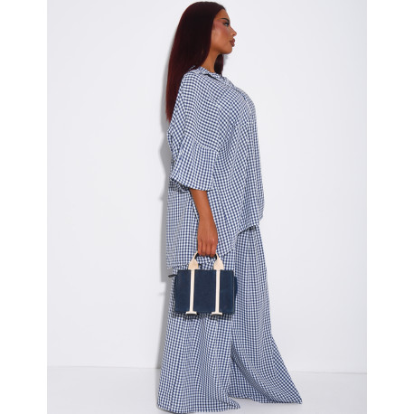 Ensemble chemise ample et pantalon à carreaux vichy