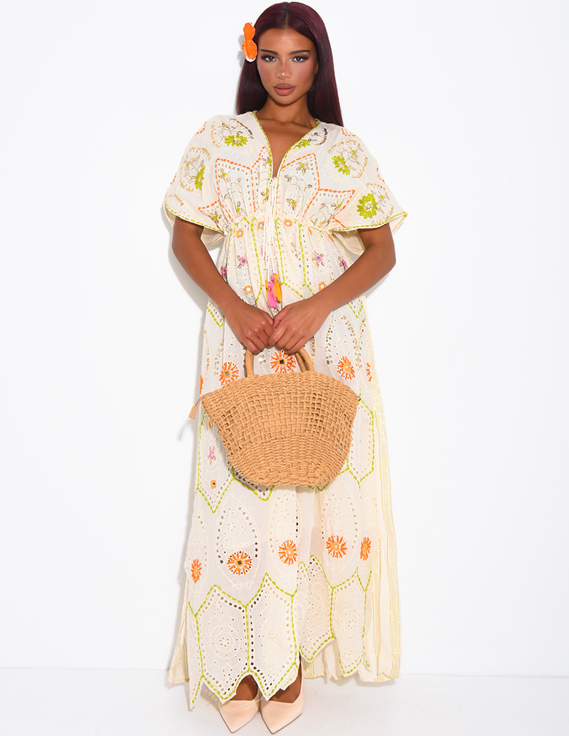 Robe bohème longue à...