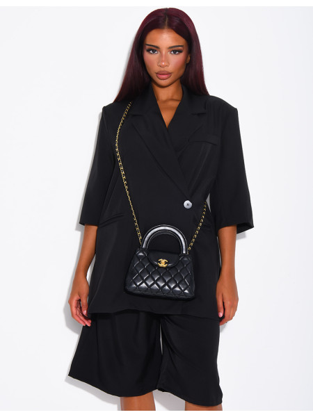 Ensemble blazer manches courtes et bermuda assorti