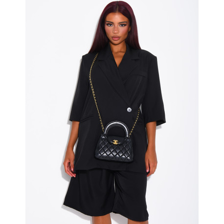 Ensemble blazer manches courtes et bermuda assorti
