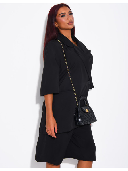 Ensemble blazer manches courtes et bermuda assorti
