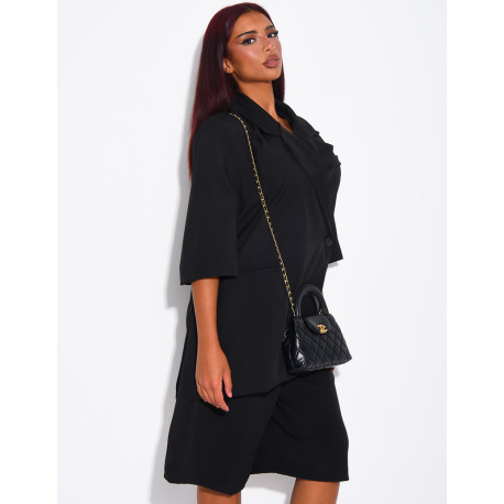 Ensemble blazer manches courtes et bermuda assorti