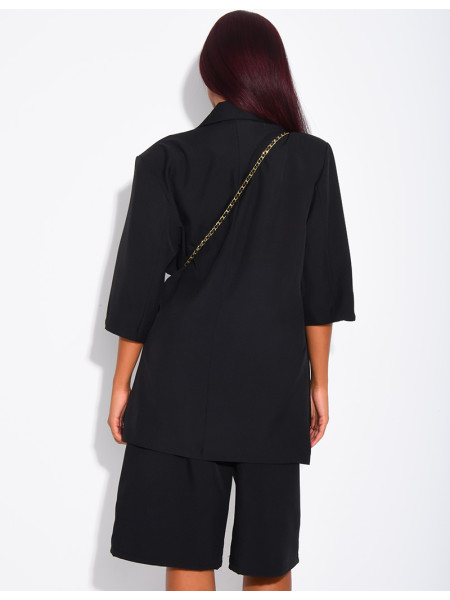 Ensemble blazer manches courtes et bermuda assorti