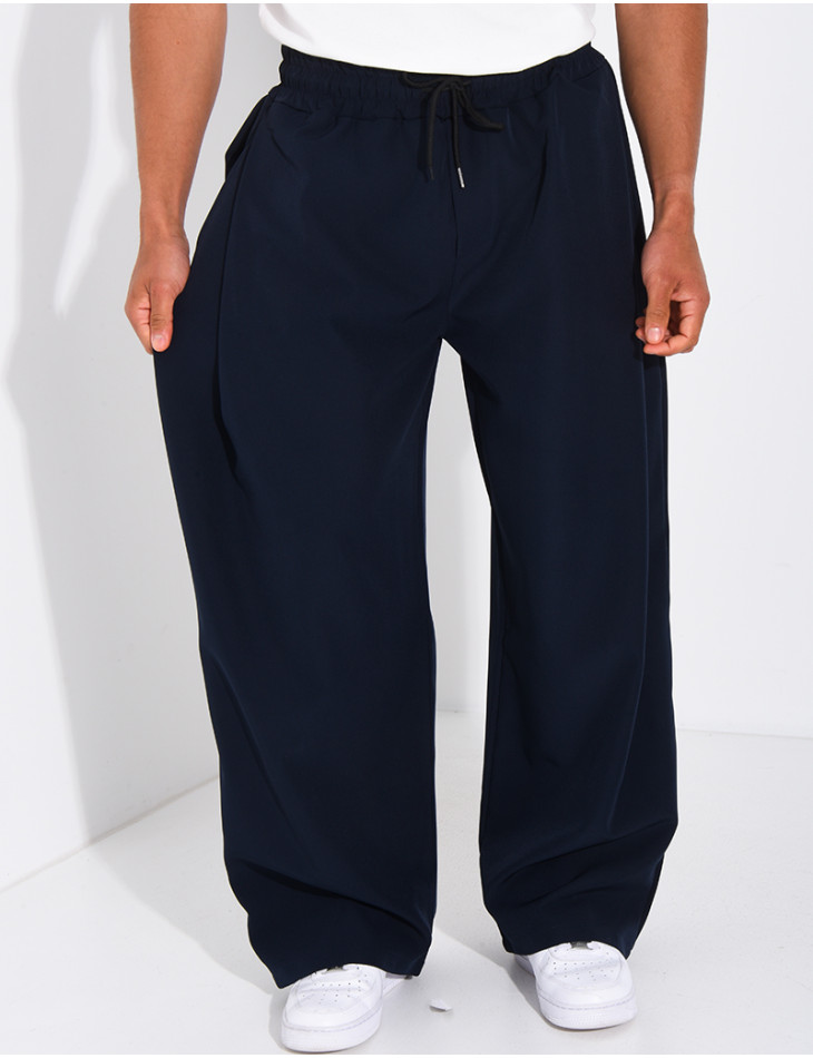 Pantalon large à taille élastique