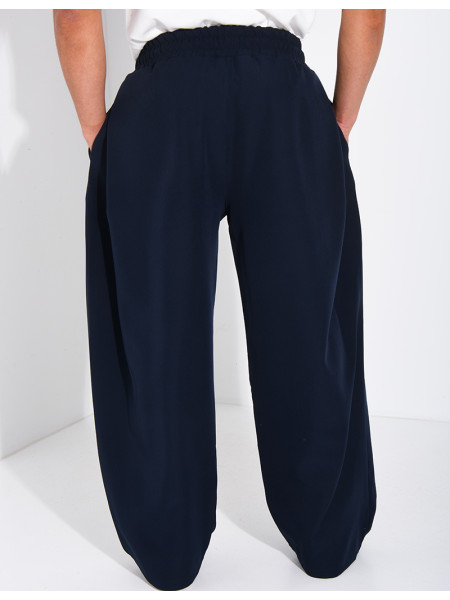 Pantalon large à taille élastique