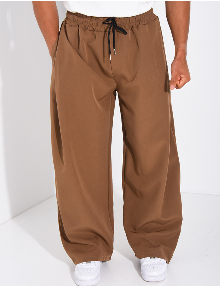 Pantalon large à taille élastique