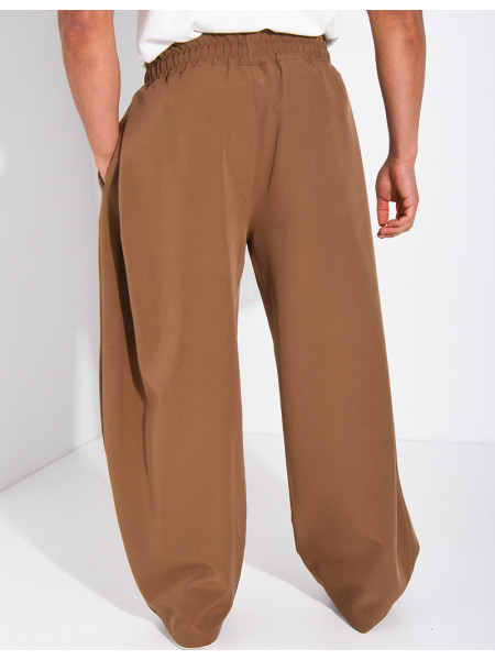 Pantalon large à taille élastique
