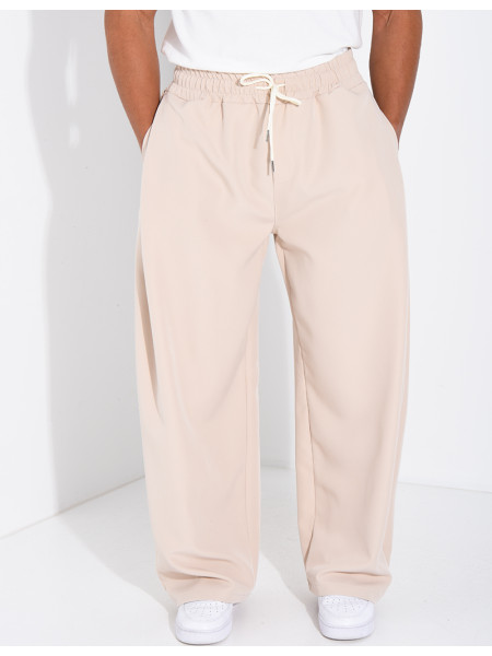 Pantalon large à taille élastique