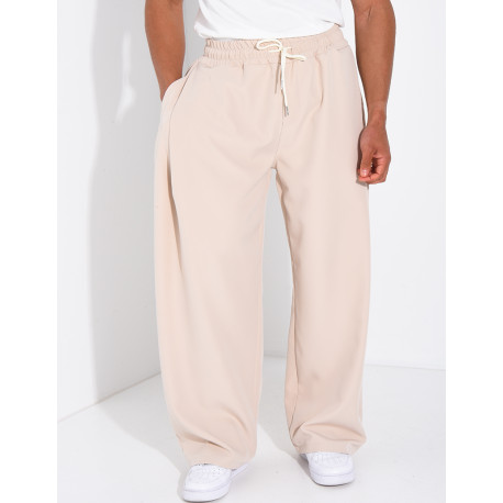 Pantalon large à taille élastique