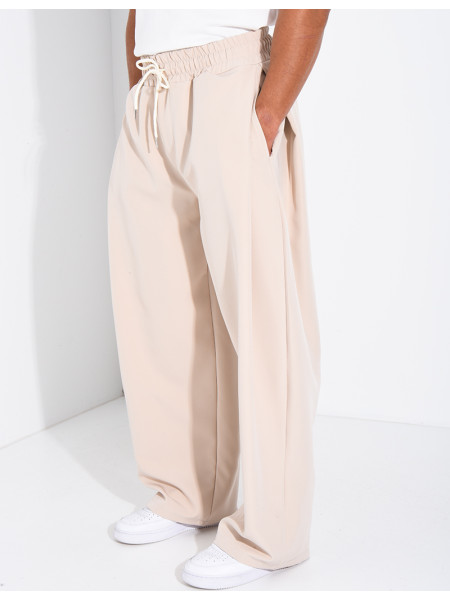 Pantalon large à taille élastique