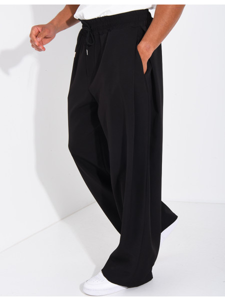 Pantalon large à taille élastique