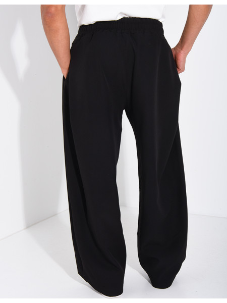 Pantalon large à taille élastique