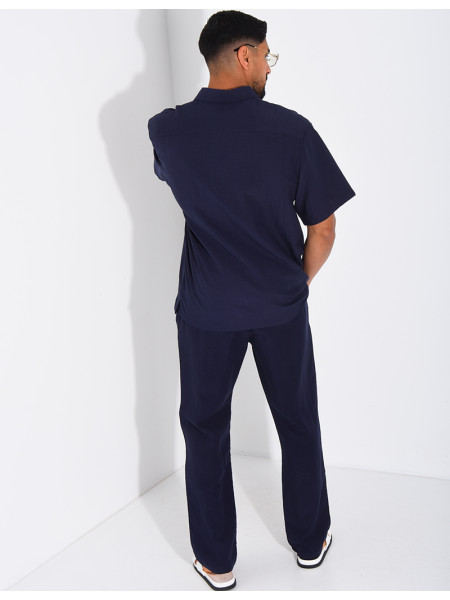 Ensemble fin pantalon et chemise manches courtes