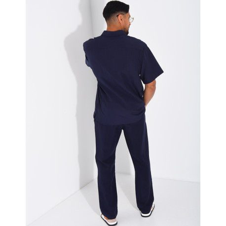 Ensemble fin pantalon et chemise manches courtes