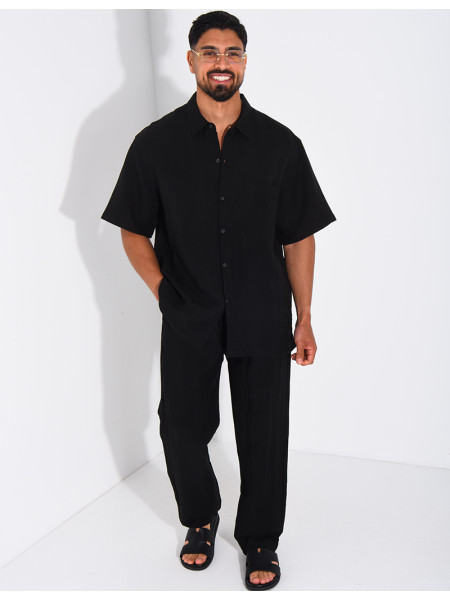 Ensemble fin pantalon et chemise manches courtes