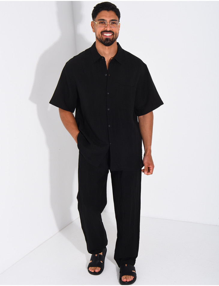 Ensemble fin pantalon et chemise manches courtes