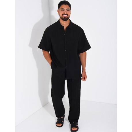 Ensemble fin pantalon et chemise manches courtes