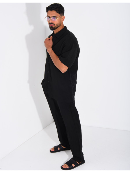 Ensemble fin pantalon et chemise manches courtes
