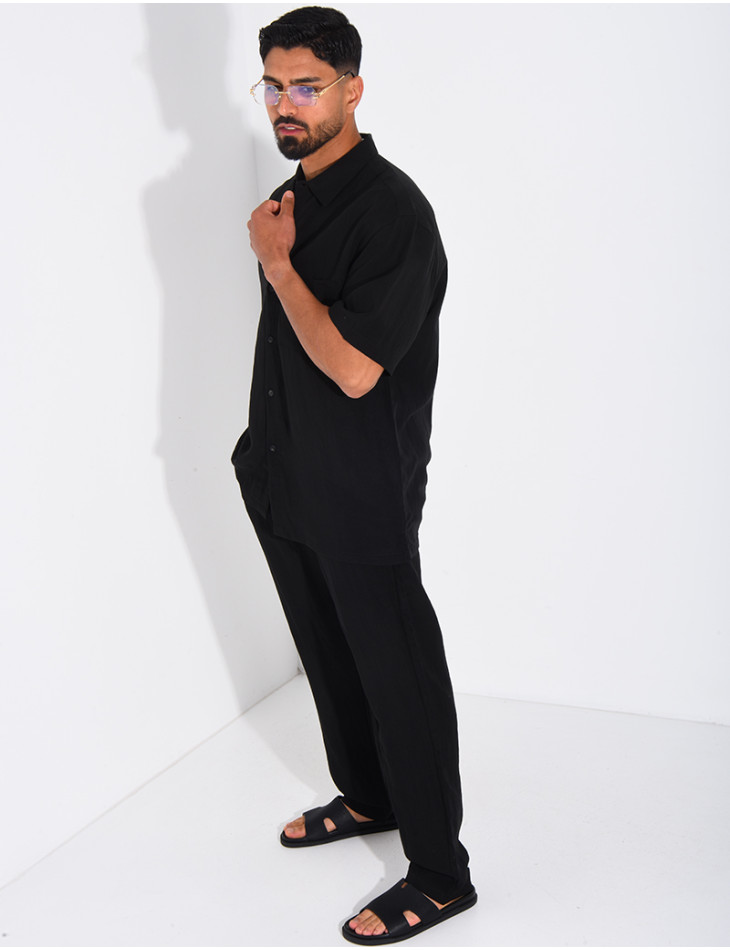 Ensemble fin pantalon et chemise manches courtes