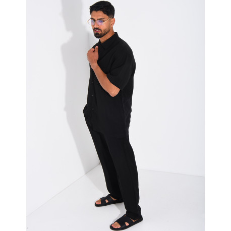 Ensemble fin pantalon et chemise manches courtes
