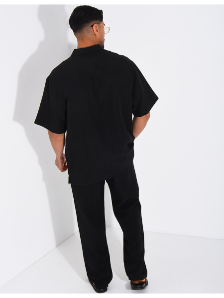 Ensemble fin pantalon et chemise manches courtes