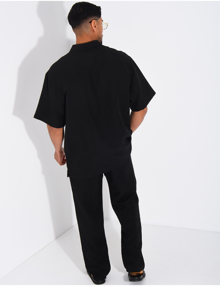 Ensemble fin pantalon et chemise manches courtes