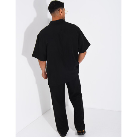 Ensemble fin pantalon et chemise manches courtes