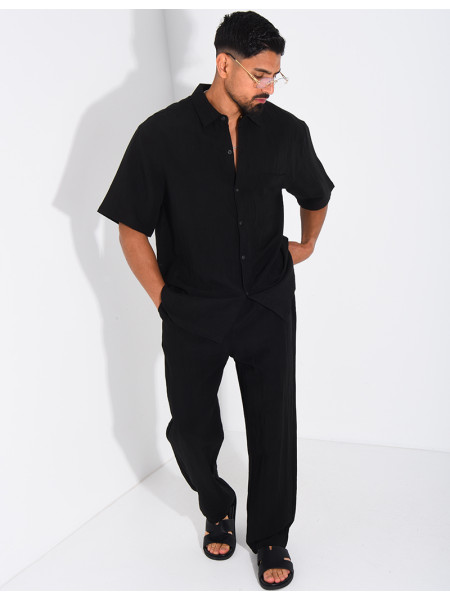 Ensemble fin pantalon et chemise manches courtes