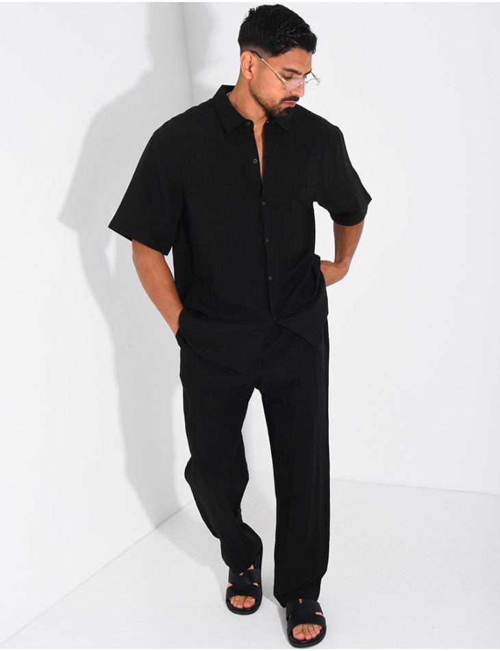 Ensemble fin pantalon et chemise manches courtes