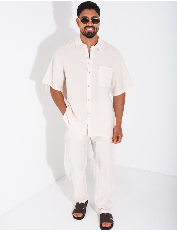Ensemble fin pantalon et chemise manches courtes