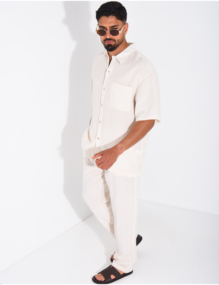 Ensemble fin pantalon et chemise manches courtes