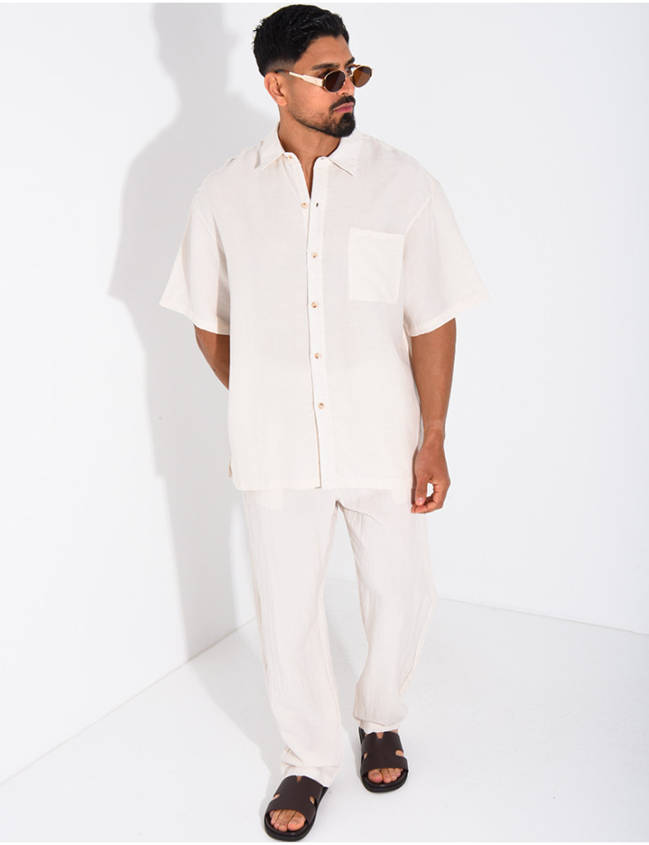 Ensemble fin pantalon et chemise manches courtes