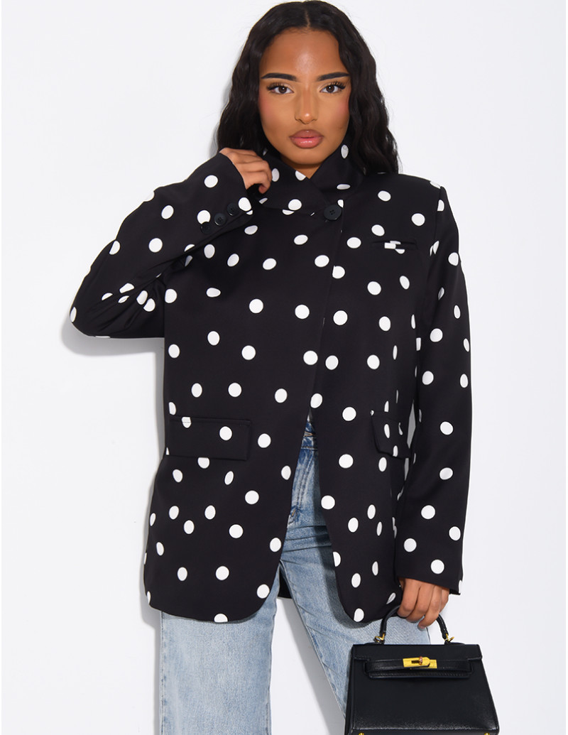 Veste de blazer col montant...