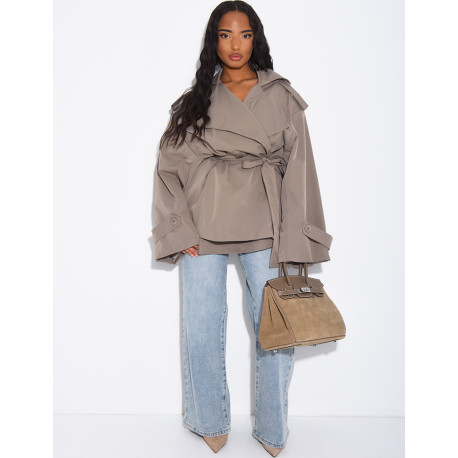 Trench court avec ceinture