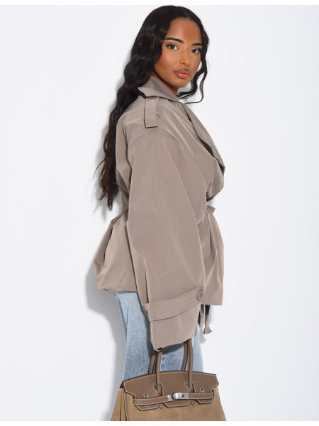 Trench court avec ceinture