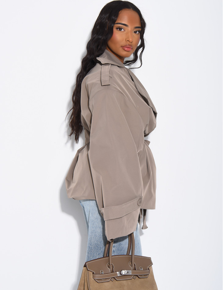 Trench court avec ceinture